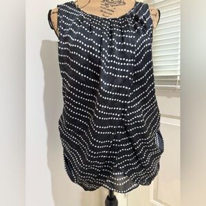 Armani Collezioni Black and White polka dot Women's Blouse size 10 - side zip